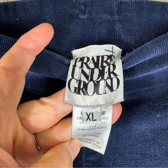 Prairie Underground Navy Blue Corduroy Pants Cigarette Fit Flat Front Size XL - Picture 5 of 7